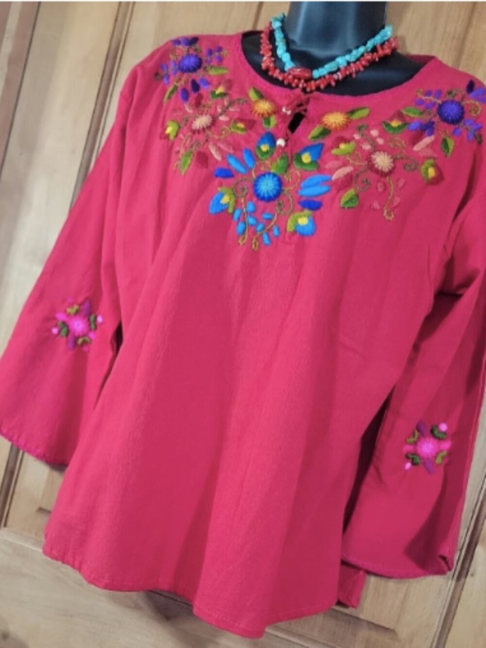 Hand Embroidered Mexican Camisa